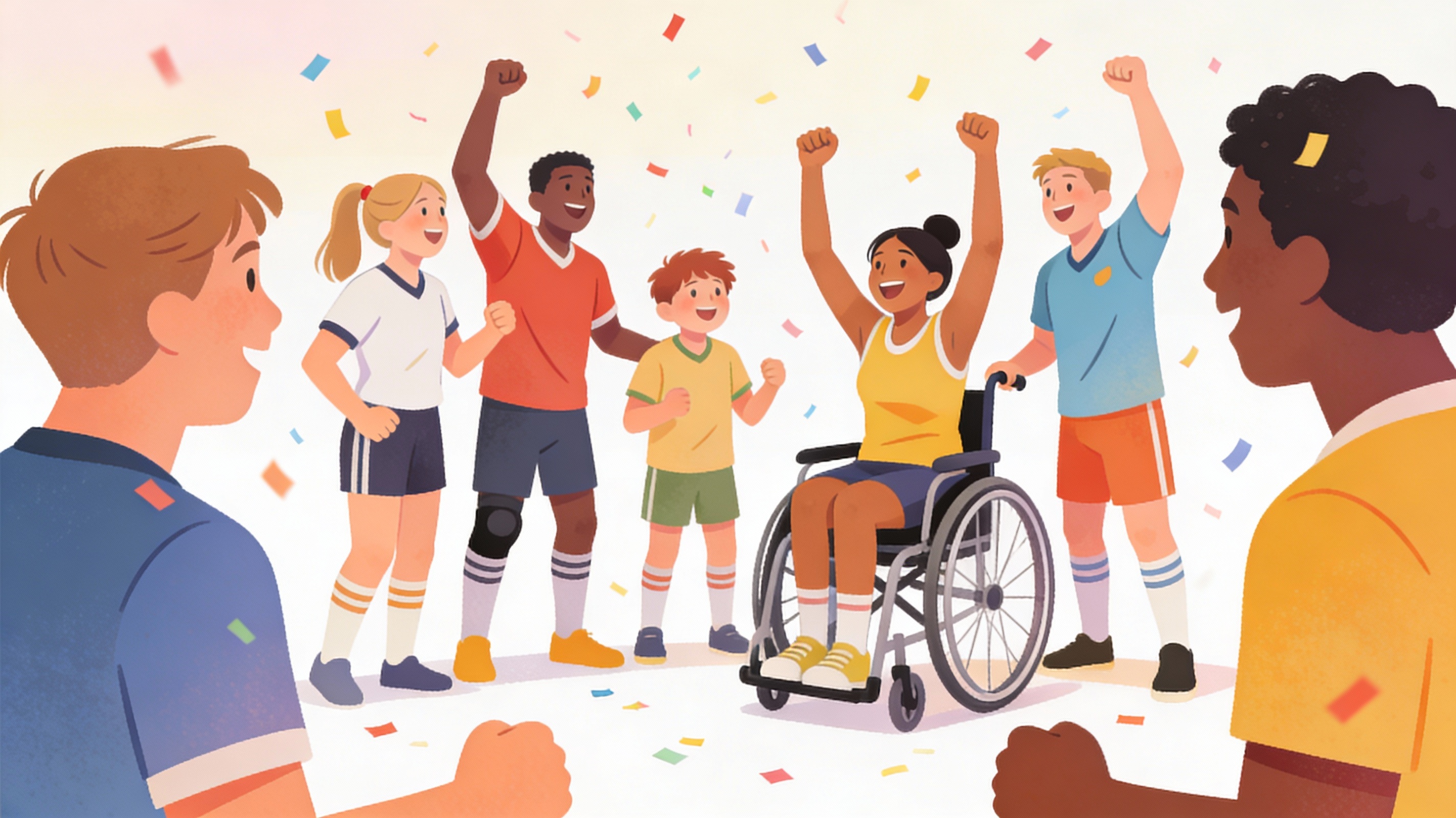 Group of athletes celebrating